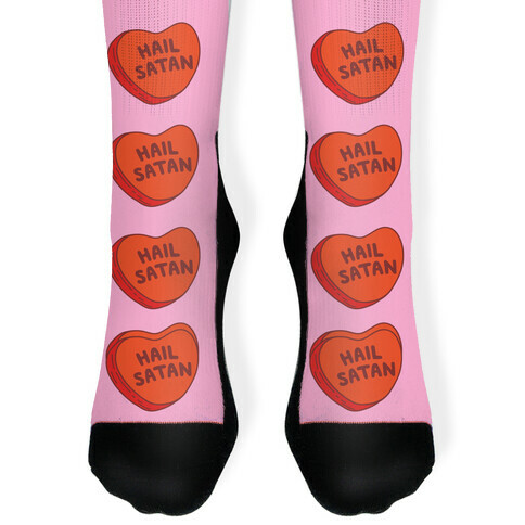 Hail Satan Conversation Heart Valentine's Parody Sock