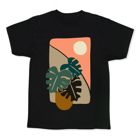 Minimalist Monstera Illustration Kids T-Shirt