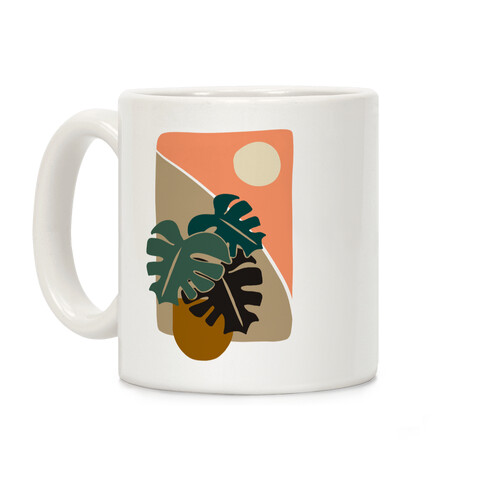 Minimalist Monstera Illustration Coffee Mug