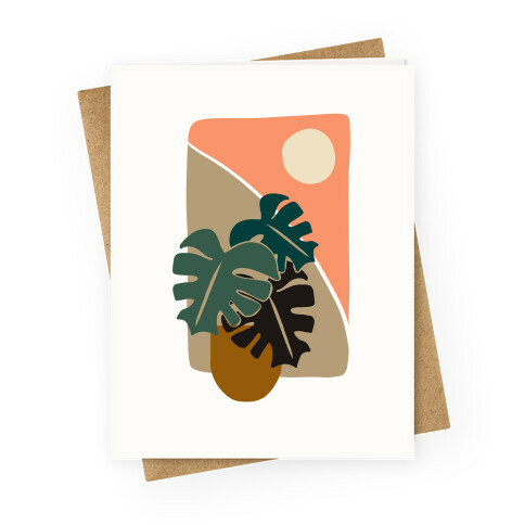 Minimalist Monstera Illustration Greeting Card