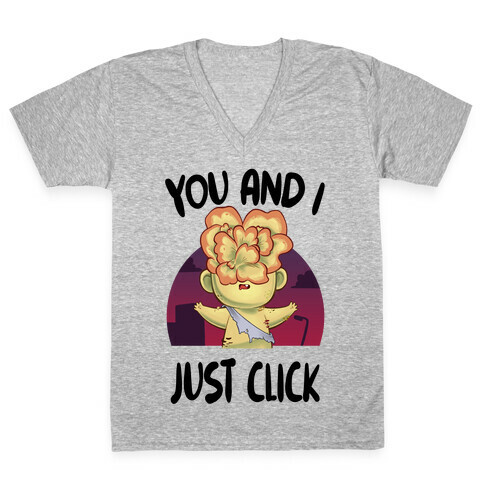 You and I Just Click V-Neck Tee Shirt