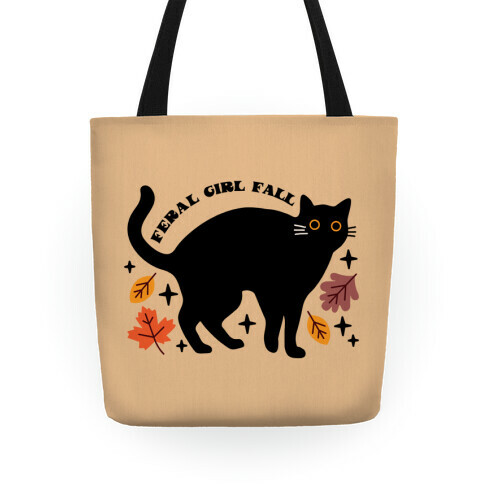 Feral Girl Fall Black Cat Tote