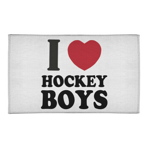I Love Hockey Boys Welcome Mat