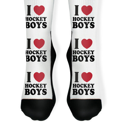 I Love Hockey Boys Sock