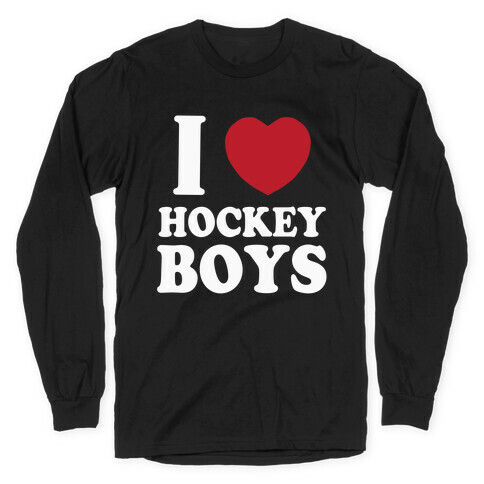 I Love Hockey Boys Long Sleeve T-Shirt