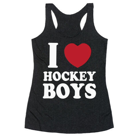 I Love Hockey Boys Racerback Tank Top