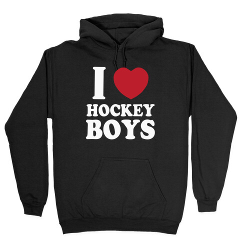 I Love Hockey Boys Hooded Sweatshirt