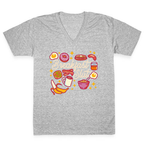 Breakfast Slut V-Neck Tee Shirt