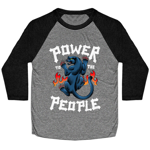 Power to the People Panther Baseball Tee