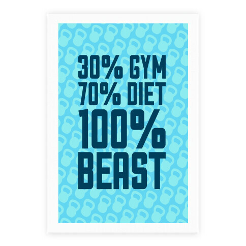 30% Gym, 70% Diet, 100% BEAST Poster