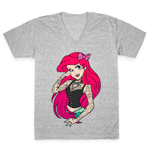 Punk Ariel Parody V-Neck Tee Shirt