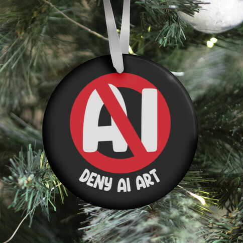 Deny AI Art Ornament