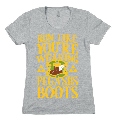 Run Like You're Wearing Pegasus Boots (light print) Womens T-Shirt