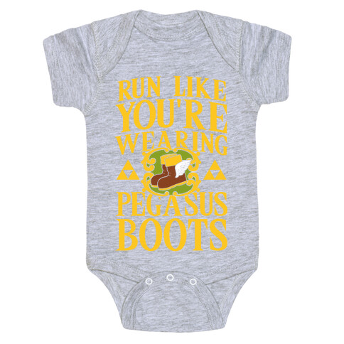 Run Like You're Wearing Pegasus Boots (light print) Baby One-Piece