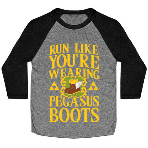 Run Like You're Wearing Pegasus Boots (light print) Baseball Tee