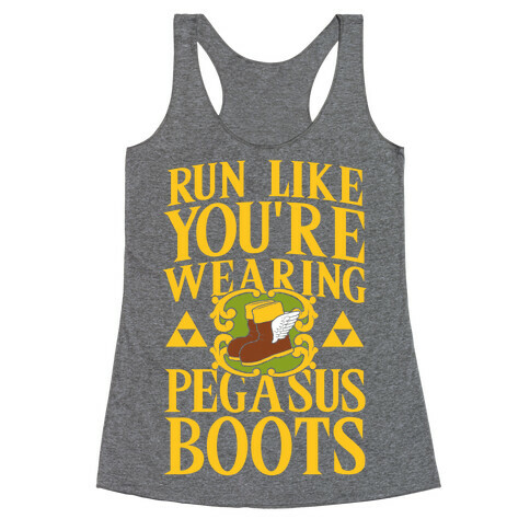 Run Like You're Wearing Pegasus Boots (light print) Racerback Tank Top