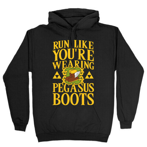 Run Like You're Wearing Pegasus Boots (light print) Hooded Sweatshirt