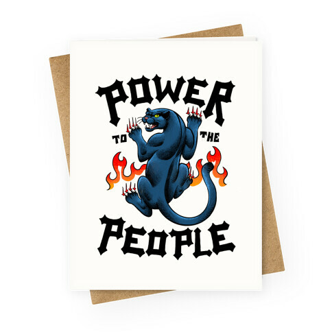 Power to the People Panther Greeting Card