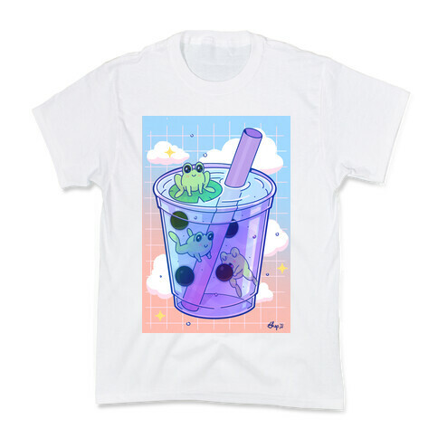 Kawaii Boba Frogs Kids T-Shirt