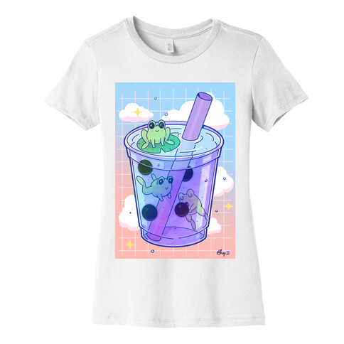 Kawaii Boba Frogs Womens T-Shirt