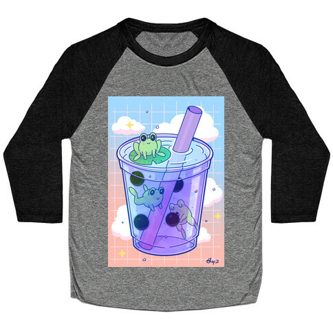 Kawaii Boba Frogs Baseball Tee