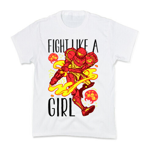 Fight Like A Girl Samus Parody Kids T-Shirt