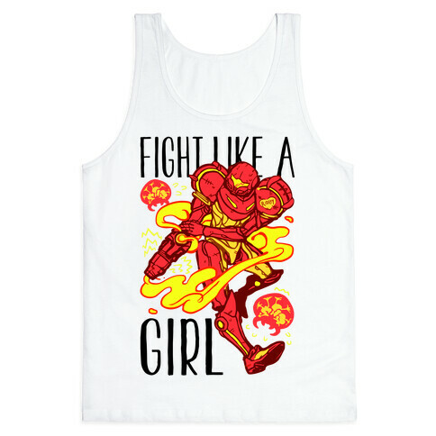 Fight Like A Girl Samus Parody Tank Top