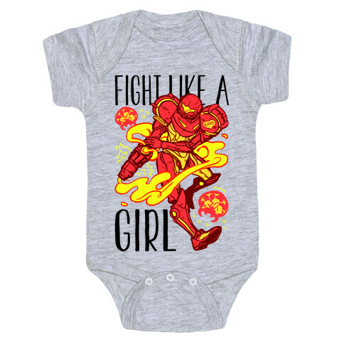 Fight Like A Girl Samus Parody Baby One-Piece