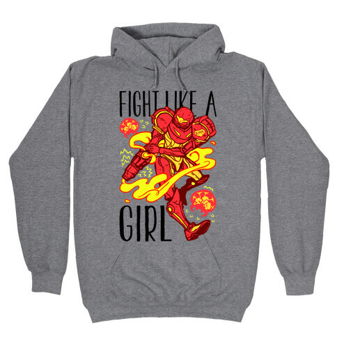 Fight Like A Girl Samus Parody Hooded Sweatshirt