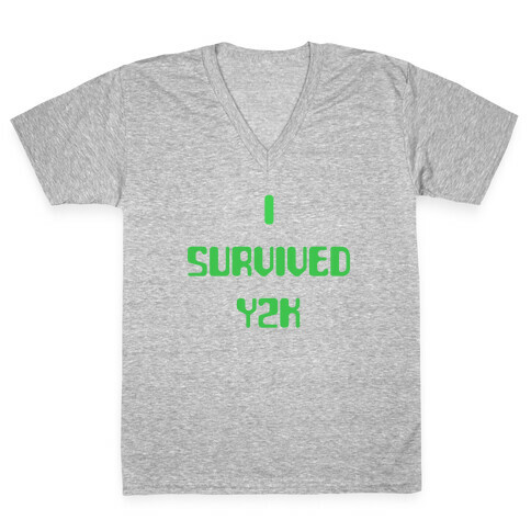 I Survived Y2k V-Neck Tee Shirt