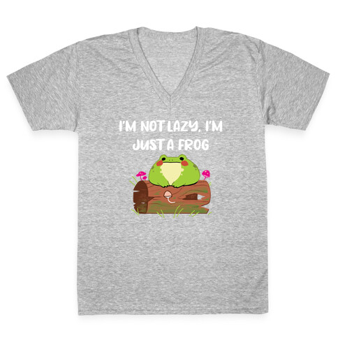 I'm Not Lazy, I'm Just Frog V-Neck Tee Shirt