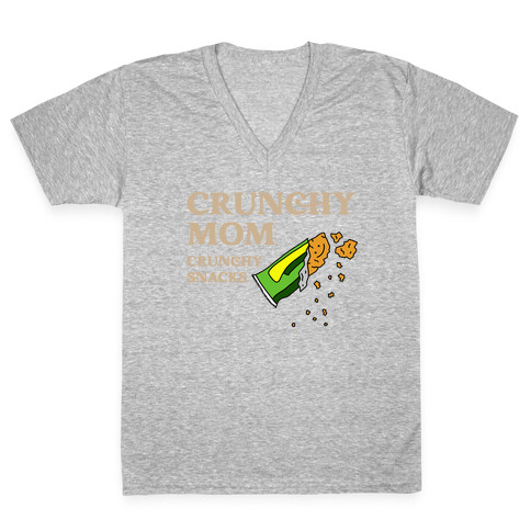 Crunchy Mom, Crunchy Snacks V-Neck Tee Shirt