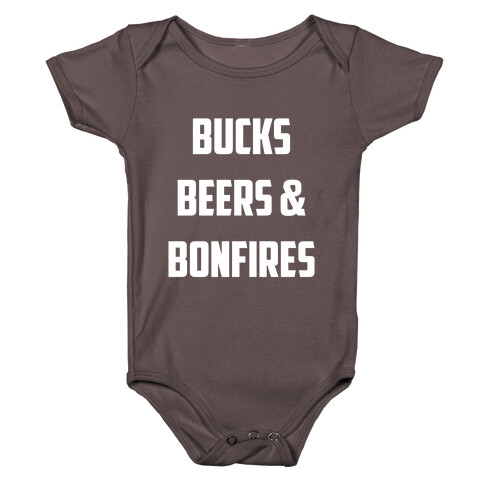 Bucks, Beers And Bonfires Baby One-Piece