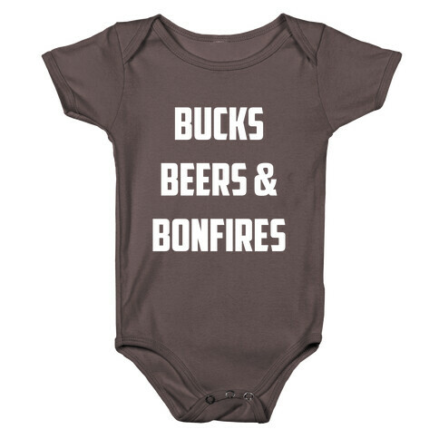 Bucks, Beers And Bonfires Baby One-Piece