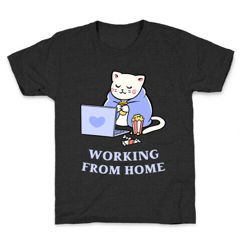 Working From Home Lazy Cat Kids T-Shirt