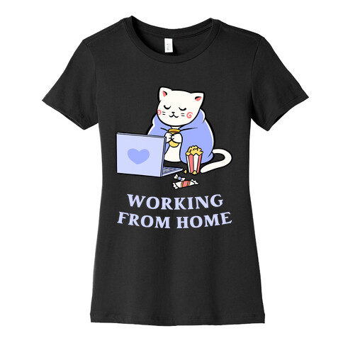 Working From Home Lazy Cat Womens T-Shirt