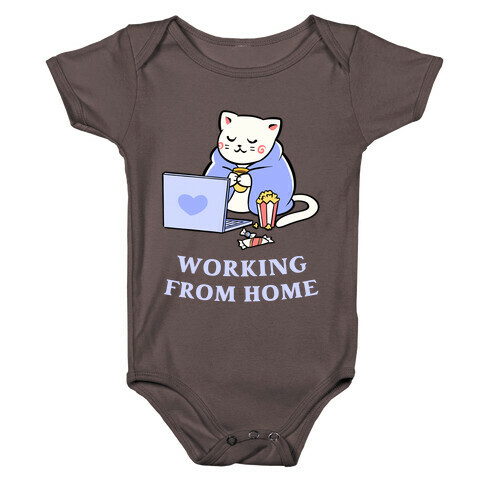 Working From Home Lazy Cat Baby One-Piece