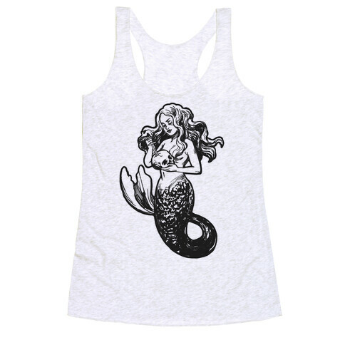 A Mermaid and Her Skull Racerback Tank Top