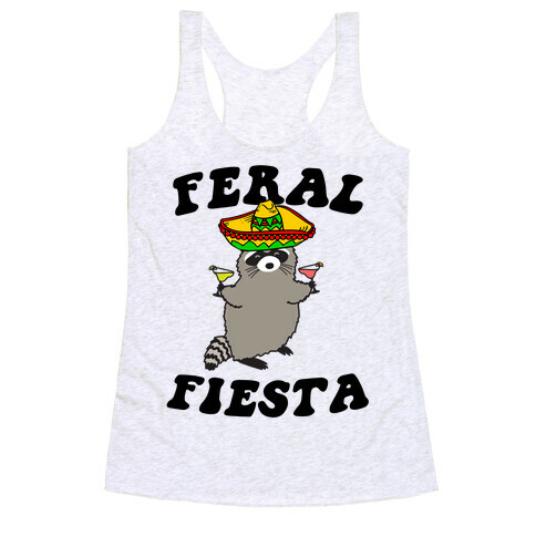 Feral Fiesta (Raccoon) Racerback Tank Top