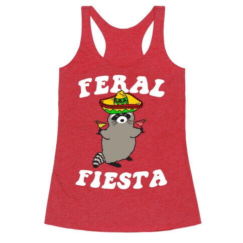 Feral Fiesta (Raccoon) Racerback Tank Top