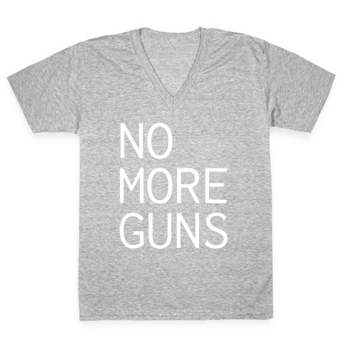 No More Guns V-Neck Tee Shirt