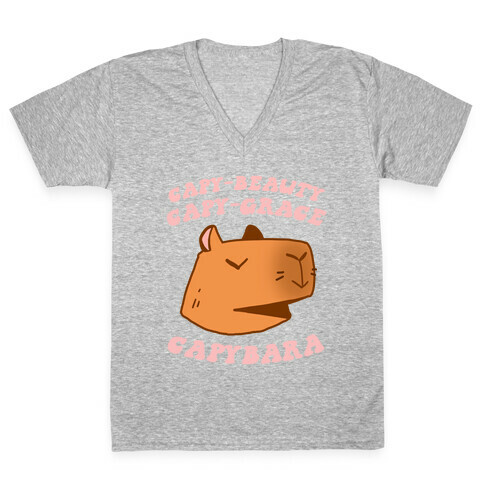 Capy-beauty, Capy-grace, Capybara V-Neck Tee Shirt