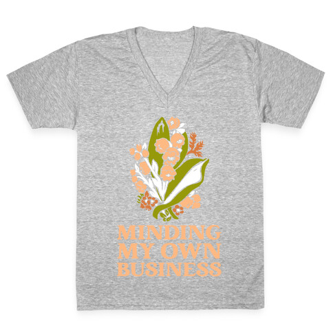 Minding My Own Business V-Neck Tee Shirt