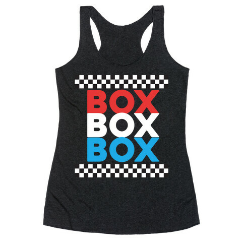 Box Box Box Racerback Tank Top