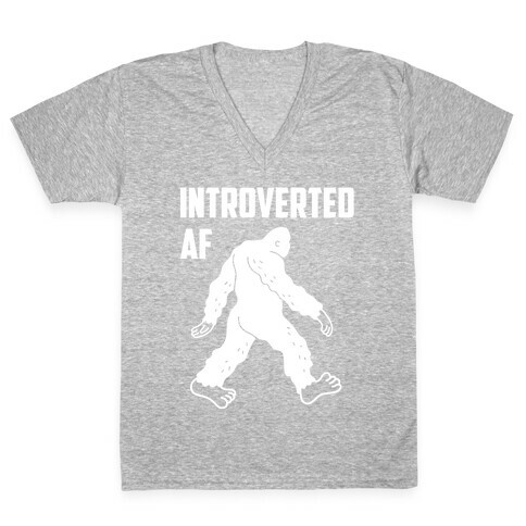 Introverted Af Bigfoot V-Neck Tee Shirt
