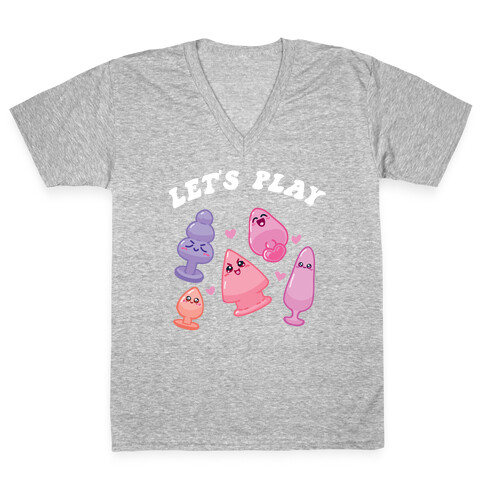 Let's Play (Kawaii Plugs) V-Neck Tee Shirt