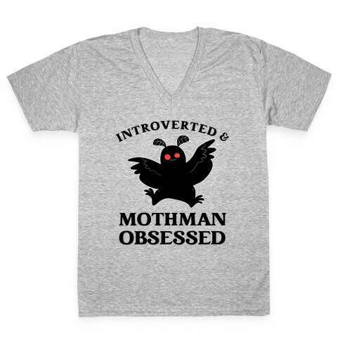 Introverted & Mothman Obsessed V-Neck Tee Shirt