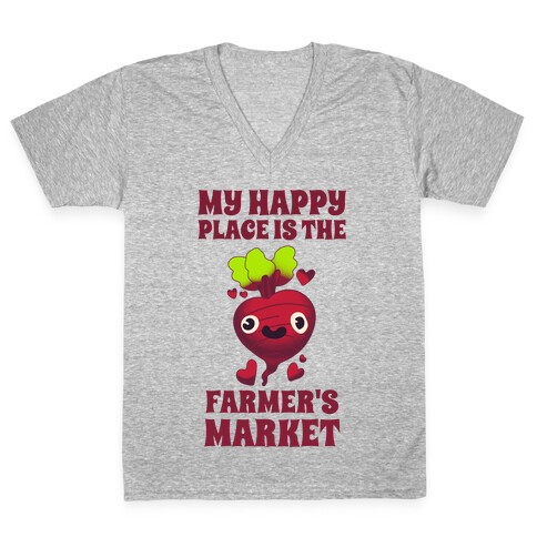 My Happy Place Is The Farmer's Market V-Neck Tee Shirt