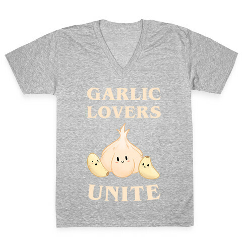 Garlic Lovers Unite V-Neck Tee Shirt