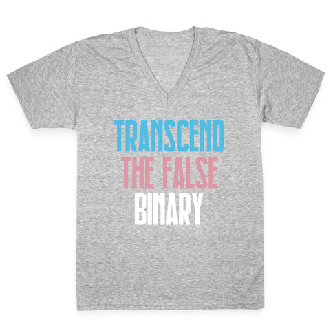 Transcend The False Binary V-Neck Tee Shirt